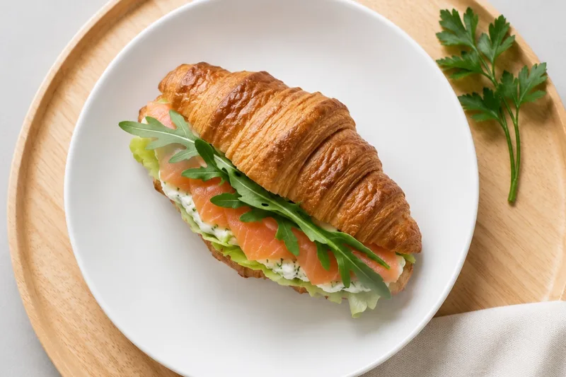 Croissant with Salmon and Cream Cheese